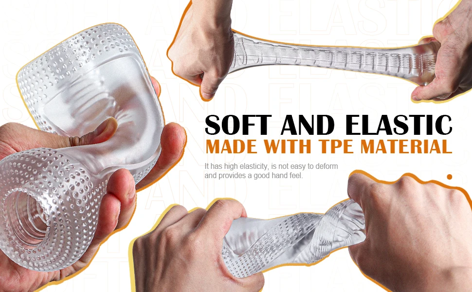 Manual Suction Insertion Male Masturbator, Flexible Pocket Pussy Stroker with TPE Spiral Textured Masturbation Sleeve Downsex Se