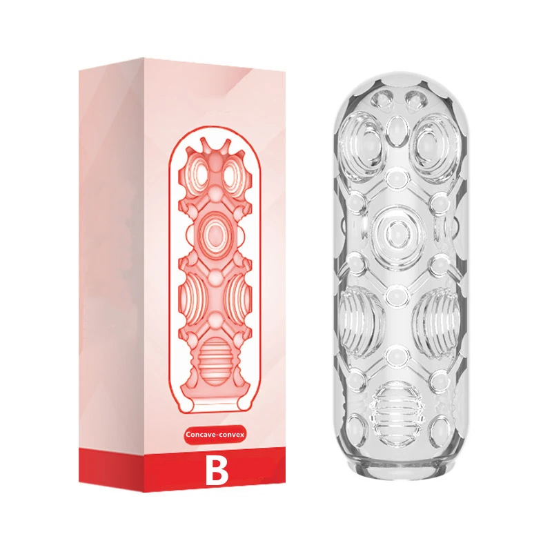 Transparent Silicone Masturbation Cup Penis Exercise Safe Soft Touch Orgasm Sex Toy for Men Multi-channel Adult Cock Trainer