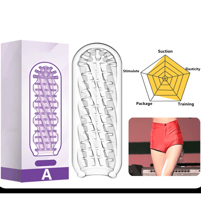 Transparent Silicone Masturbation Cup Penis Exercise Safe Soft Touch Orgasm Sex Toy for Men Multi-channel Adult Cock Trainer