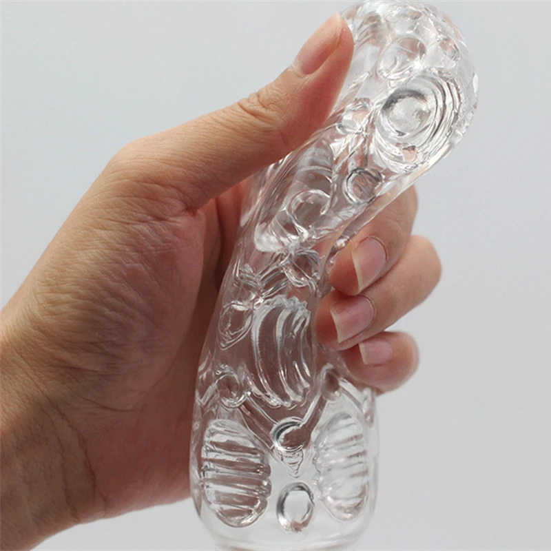 Transparent Silicone Masturbation Cup Penis Exercise Safe Soft Touch Orgasm Sex Toy for Men Multi-channel Adult Cock Trainer