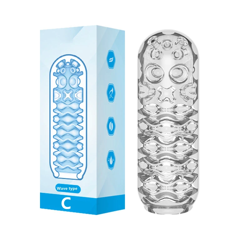 Transparent Silicone Masturbation Cup Penis Exercise Safe Soft Touch Orgasm Sex Toy for Men Multi-channel Adult Cock Trainer