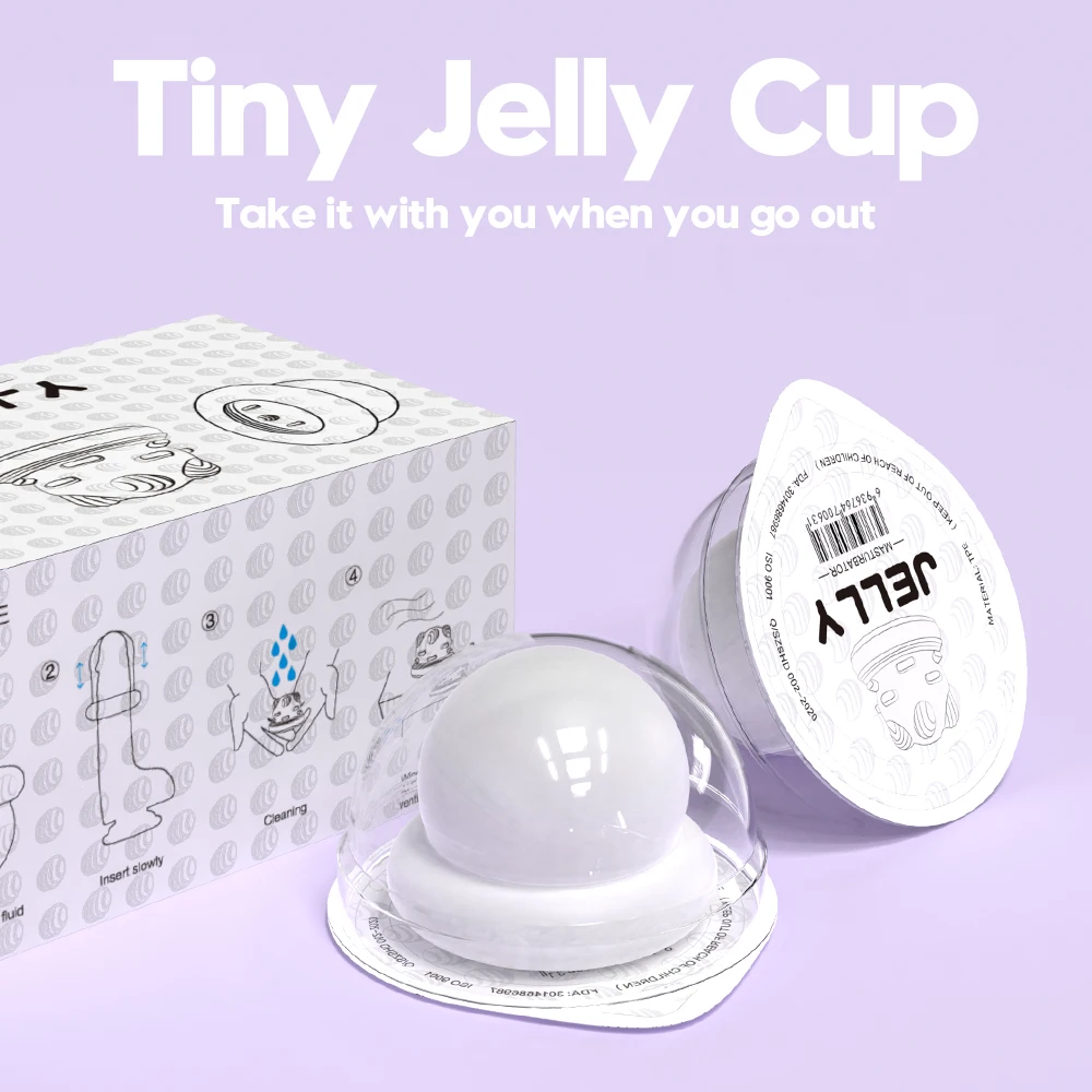 New Male Masturbator Vibrator Mini Soft Silicone Jelly Masturbator Cup Disposable Male Manual Transparent Male Masturbator