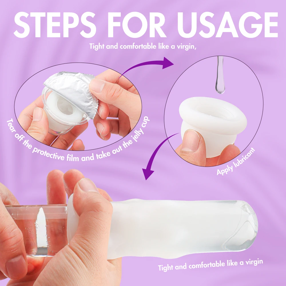 New Male Masturbator Vibrator Mini Soft Silicone Jelly Masturbator Cup Disposable Male Manual Transparent Male Masturbator