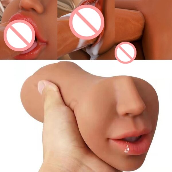 Artificial Blowjob Realistic Rubber Vagina lifelike Pussy Oral Male Masturbator Sex Toys For Men Deep Throat Adult Shop