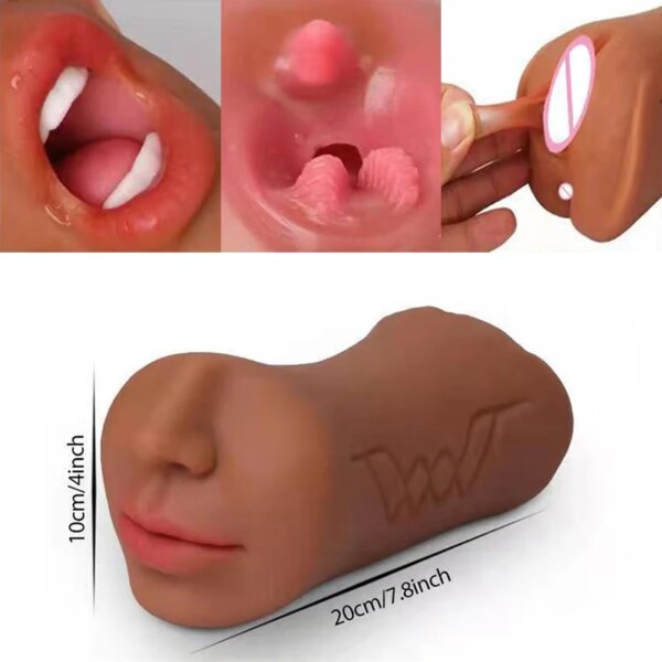 Artificial Blowjob Realistic Rubber Vagina lifelike Pussy Oral Male Masturbator Sex Toys For Men Deep Throat Adult Shop