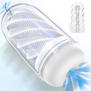 Self-priming Jet Cup Spiral Channel Breathing Valve Manual Masturbator Male Exerciser Adult Products