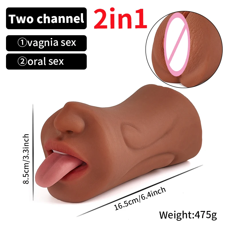 2 IN 1 Sex Toys Masturbation For Men Deep Throat Artificial Real Pussy Oral Male MasturbatorBlowjob Realistic Rubber Vagina