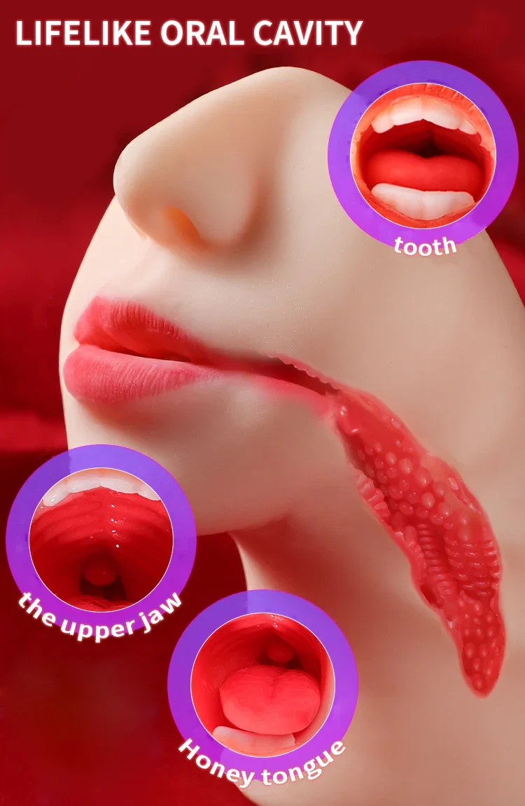 2 IN 1 Sex Toys Masturbation For Men Deep Throat Artificial Real Pussy Oral Male MasturbatorBlowjob Realistic Rubber Vagina