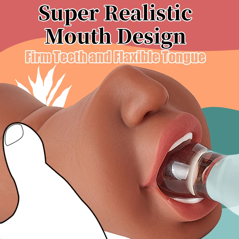 2 IN 1 Sex Toys Masturbation For Men Deep Throat Artificial Real Pussy Oral Male MasturbatorBlowjob Realistic Rubber Vagina
