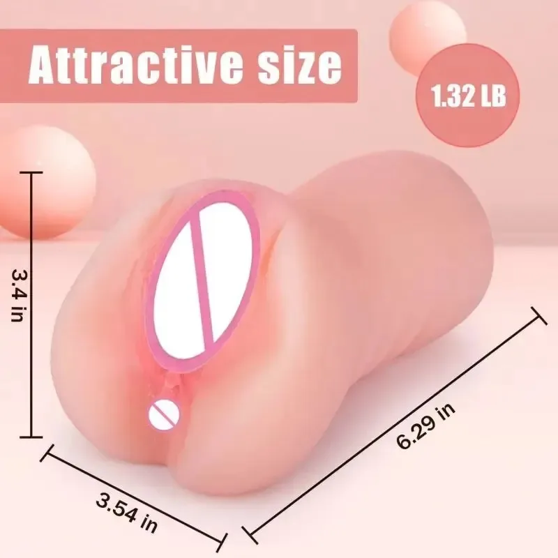 2 IN 1 Sex Toys Masturbation For Men Deep Thoat Artificial Real Pussy Oral Male Masturbator Blowjob Realistic Rubber Vagina 