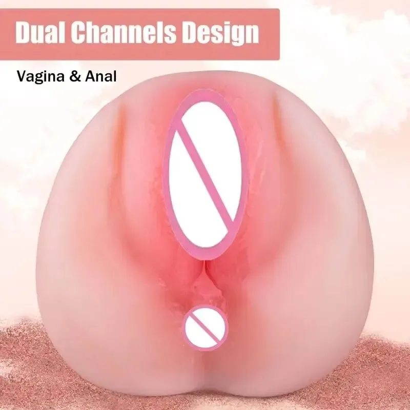2 IN 1 Sex Toys Masturbation For Men Deep Thoat Artificial Real Pussy Oral Male Masturbator Blowjob Realistic Rubber Vagina 