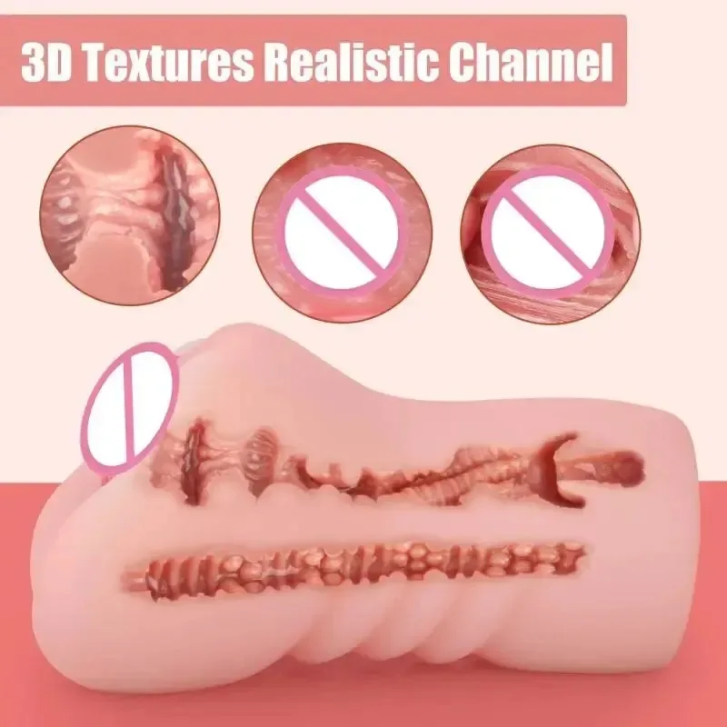 2 IN 1 Sex Toys Masturbation For Men Deep Thoat Artificial Real Pussy Oral Male Masturbator Blowjob Realistic Rubber Vagina 