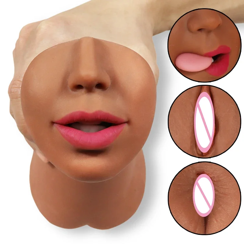 3 IN 1 Sex Toys Masturbation For Men Deep Throat Artificial Real Pussy Oral Male MasturbatorBlowjob Realistic Rubber Vagina