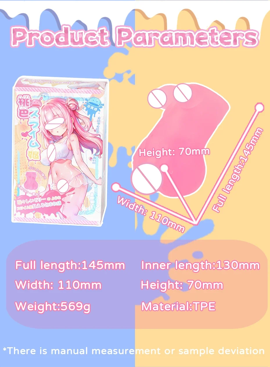 1PCS Pink Slime Transparent Male Masturbator Artificial Vagina Masturbation Toy Anime Pussy Real Onahole For Adult Sex Doll 18+