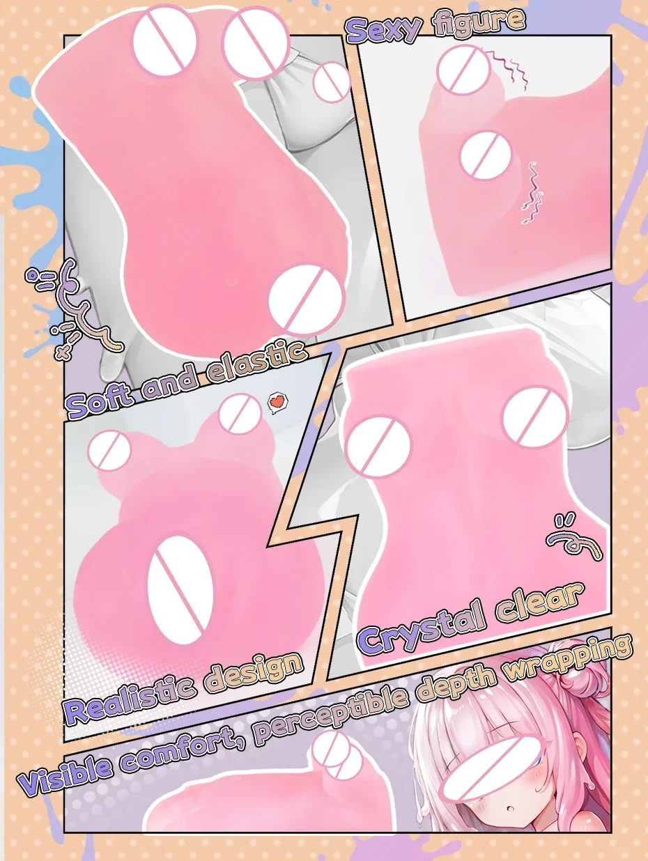 1PCS Pink Slime Transparent Male Masturbator Artificial Vagina Masturbation Toy Anime Pussy Real Onahole For Adult Sex Doll 18+