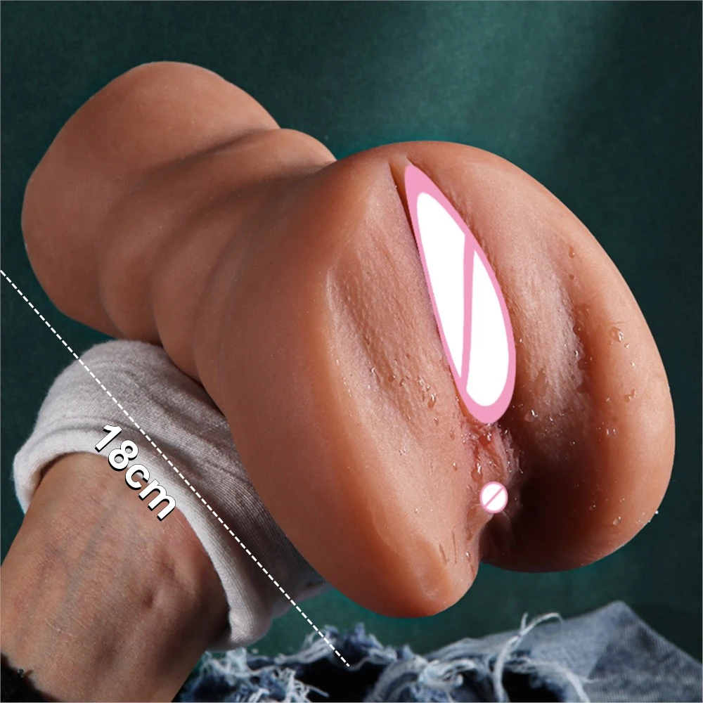 Realistic Vagina Artificial Vaginal Pocket for Men Dual Channels Seductive Tight Anal Male Masturbator Sex Toys Adult Supplies