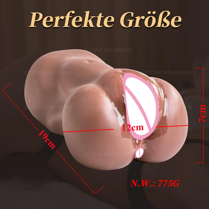 Realistic Vagina Artificial Vaginal Pocket for Men Dual Channels Seductive Tight Anal Male Masturbator Sex Toys Adult Supplies