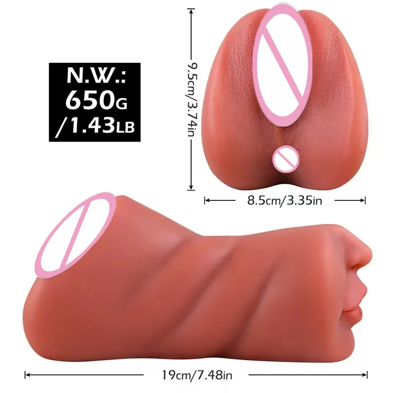 3D Flesh The Light Artificial Vagina Ass mouth Silicone 3 In 1 Adult Sex Toy Doll For Man Pocket Pussy Ass Male Masturbation