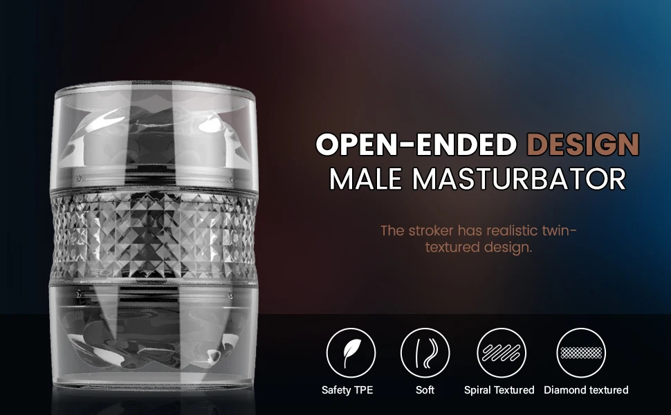 Manual Sucking Male Penis Stroker Open Ended Masturbator for Men Pocket Pussy Sleeve Adult Sex Toys