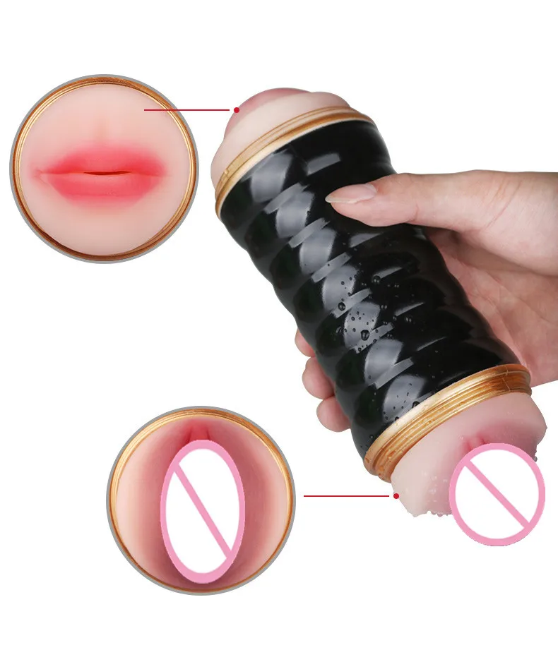 Flesh Real Vagin Light Lifelike Soft Pocket Pussy And Mouth Male Masturbator Sex Toys Men,Double Exual Intercourse Penis Trainer
