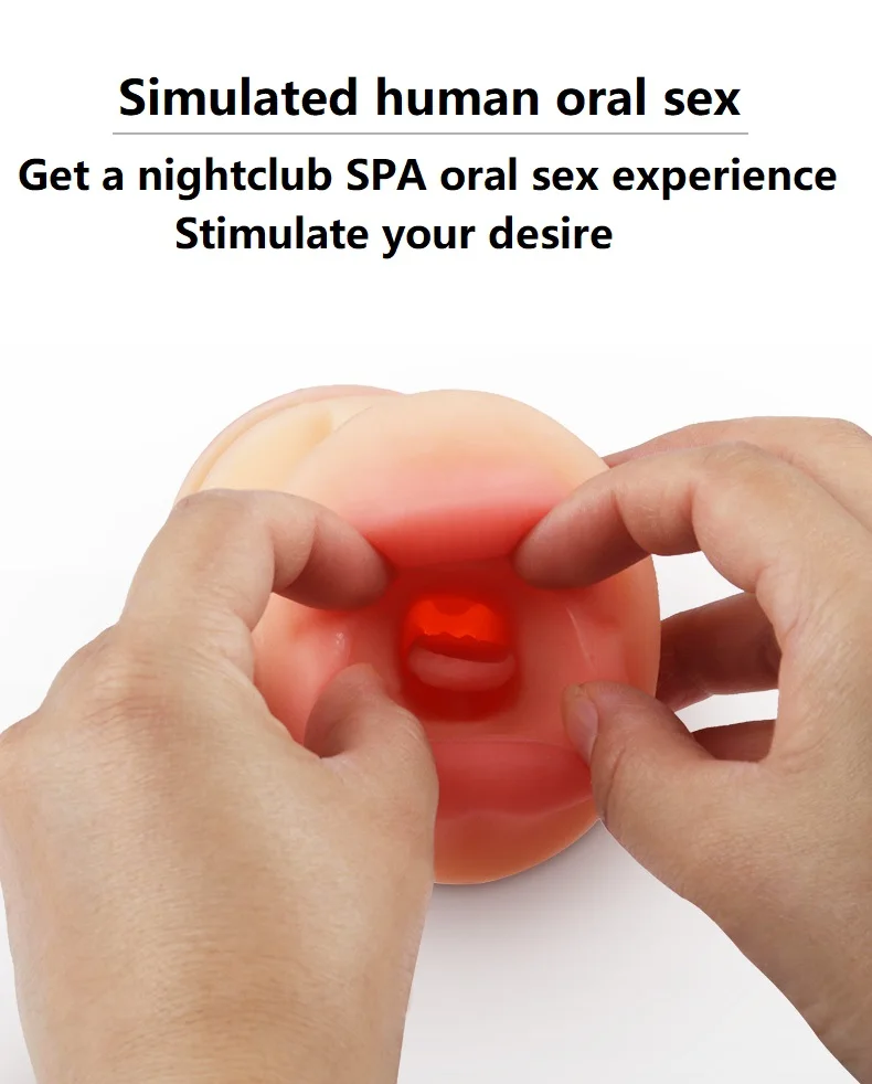 Flesh Real Vagin Light Lifelike Soft Pocket Pussy And Mouth Male Masturbator Sex Toys Men,Double Exual Intercourse Penis Trainer