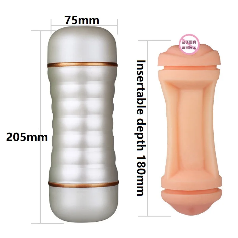 Flesh Real Vagin Light Lifelike Soft Pocket Pussy And Mouth Male Masturbator Sex Toys Men,Double Exual Intercourse Penis Trainer
