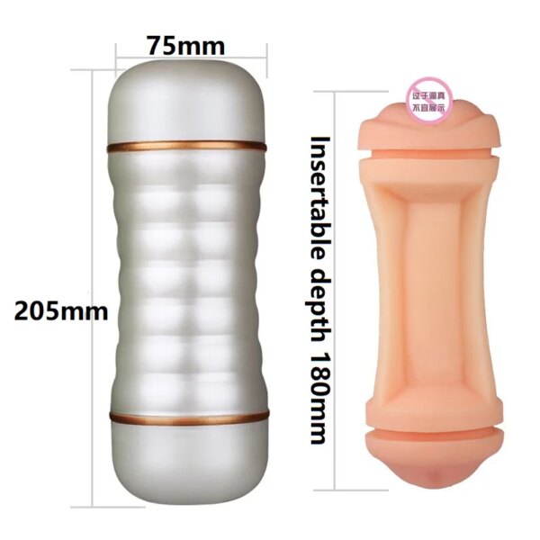 Flesh Real Vagin Light Lifelike Soft Pocket Pussy And Mouth Male Masturbator Sex Toys Men,Double Exual Intercourse Penis Trainer