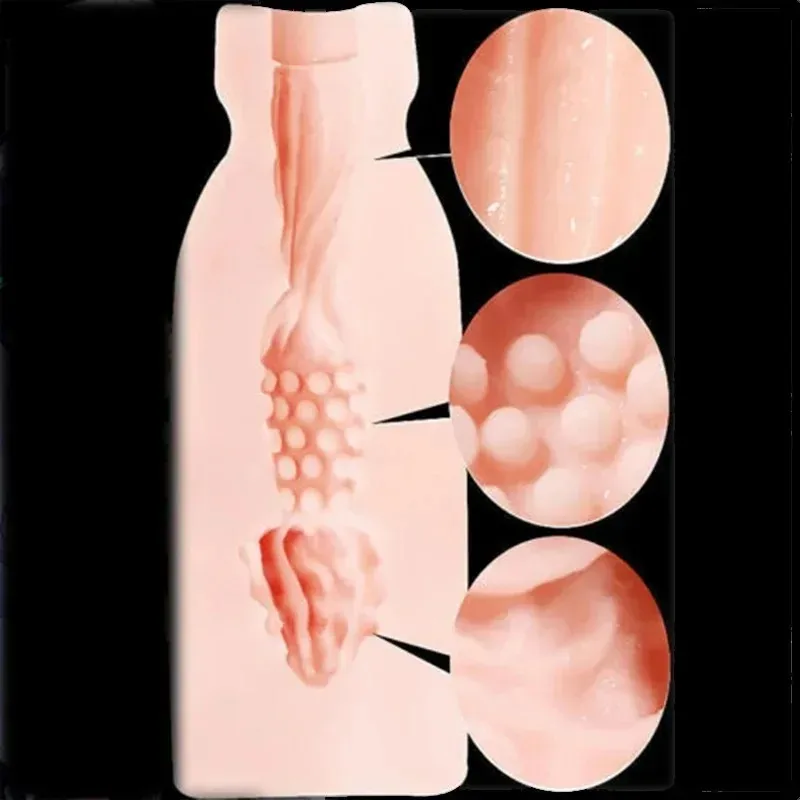 QINGAI - Adult Male Sex Toys, Airplane Cups and Bottles, Masturbation Bottles, Realistic Genital Vagina, Pocket Cat, 3D, 18+XXX