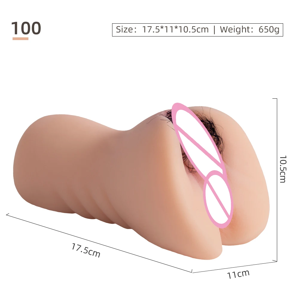 Realistic Pussy Vagina Uterus Anus Double Channels Ass Soft Silicone Doll Male Masturbator Sex Toys for Men Masturbation Cup