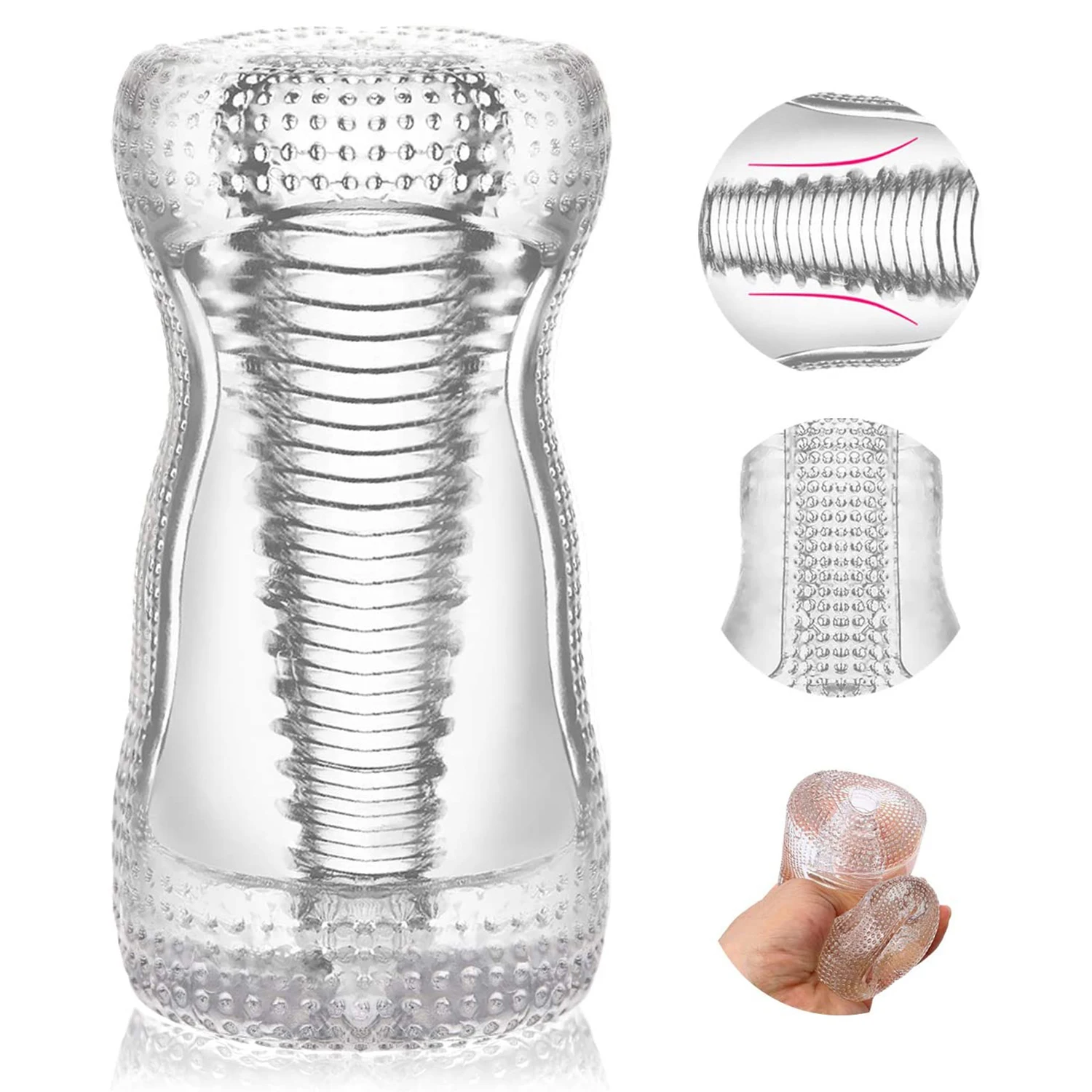 Pocket Pussey Male Sex Toy Manual Masturbation Toys Artificial Vagina Adult Supplies Soft Silicone Blowjob Men's Masturbator 18