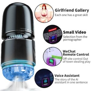 Male Masturbation Cup Smart APP Remote Control Voice Small Steel Gun Aircraft Cup Manual Rotation Strong Shock Masturbator
