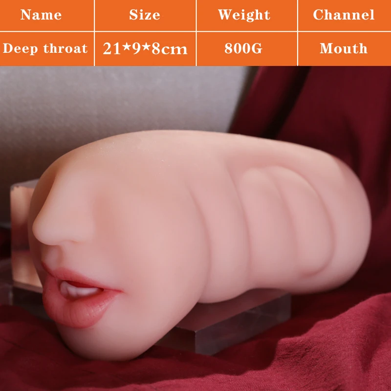 Dual Open Mouth Teeth Male Masturbator Realistic Silicone Real Pussy Sex Deep Sex Toys for Men Oral Masturbation Sex toy