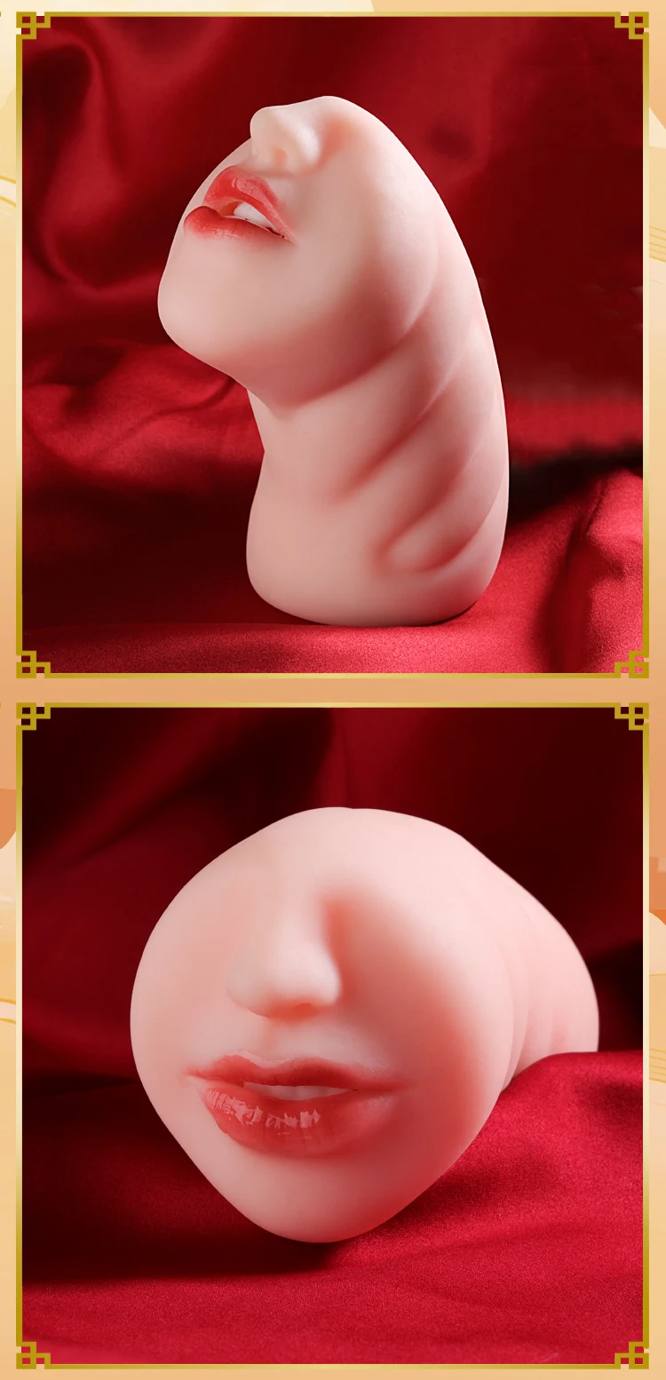 Dual Open Mouth Teeth Male Masturbator Realistic Silicone Real Pussy Sex Deep Sex Toys for Men Oral Masturbation Sex toy