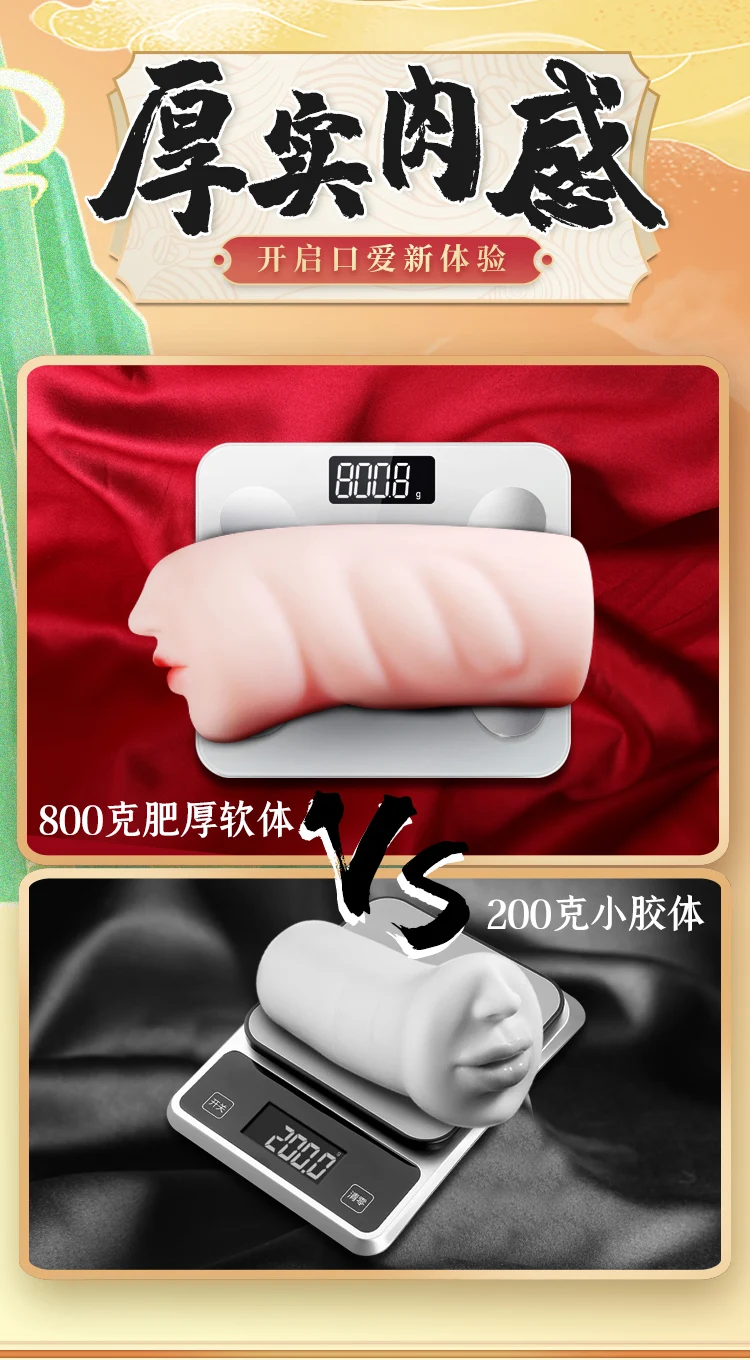 Dual Open Mouth Teeth Male Masturbator Realistic Silicone Real Pussy Sex Deep Sex Toys for Men Oral Masturbation Sex toy