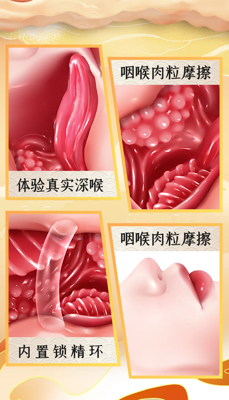 Dual Open Mouth Teeth Male Masturbator Realistic Silicone Real Pussy Sex Deep Sex Toys for Men Oral Masturbation Sex toy