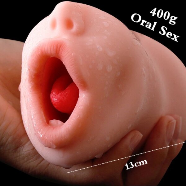 Dual Open Mouth Teeth Male Masturbator Realistic Silicone Real Pussy Sex Deep Sex Toys for Men Oral Masturbation Sex toy