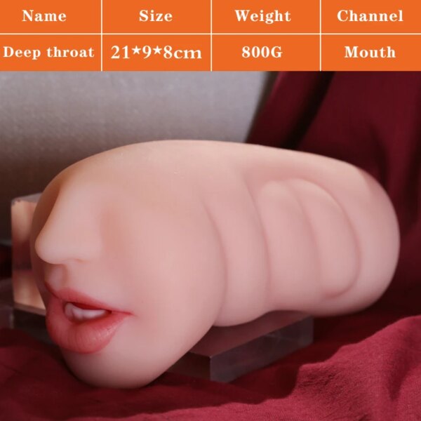 Dual Open Mouth Teeth Male Masturbator Realistic Silicone Real Pussy Sex Deep Sex Toys for Men Oral Masturbation Sex toy