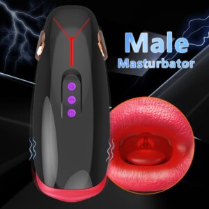 Automatic Male Masturbator Deep Throat Blowjob Voice Interaction Vibration Machine Penis Oral Masturbation Cup Sex Toys for Men
