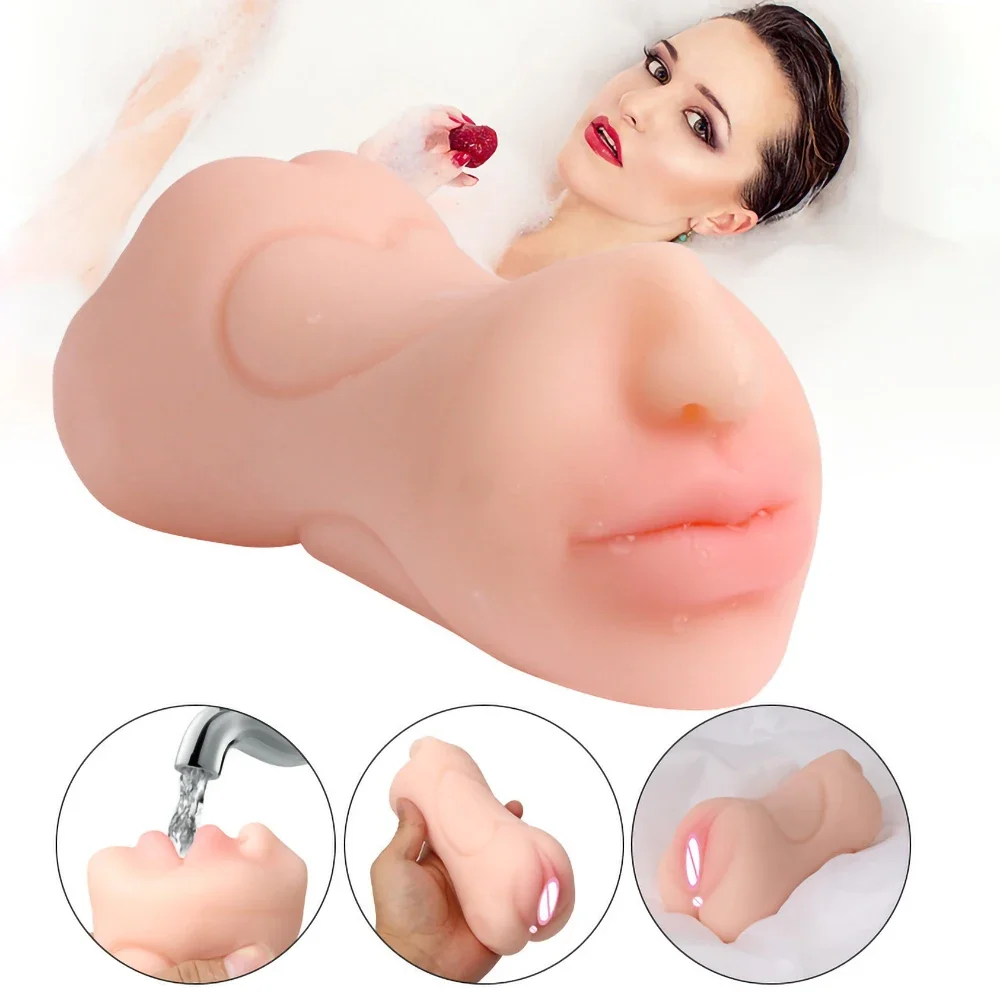 Male Masturbator 3 IN 1 Throatl Deep Pocket Pussy Sex Toys for Men 18+ hot Masturbation Cup Blowjob Vaginal Anus Oral Sex Rea Male Masturbator 3 IN 1 Throatl Deep Pocket Pussy Sex Toys for Men 18+ hot Masturbation Cup Blowjob Vaginal Anus Oral Sex Rea