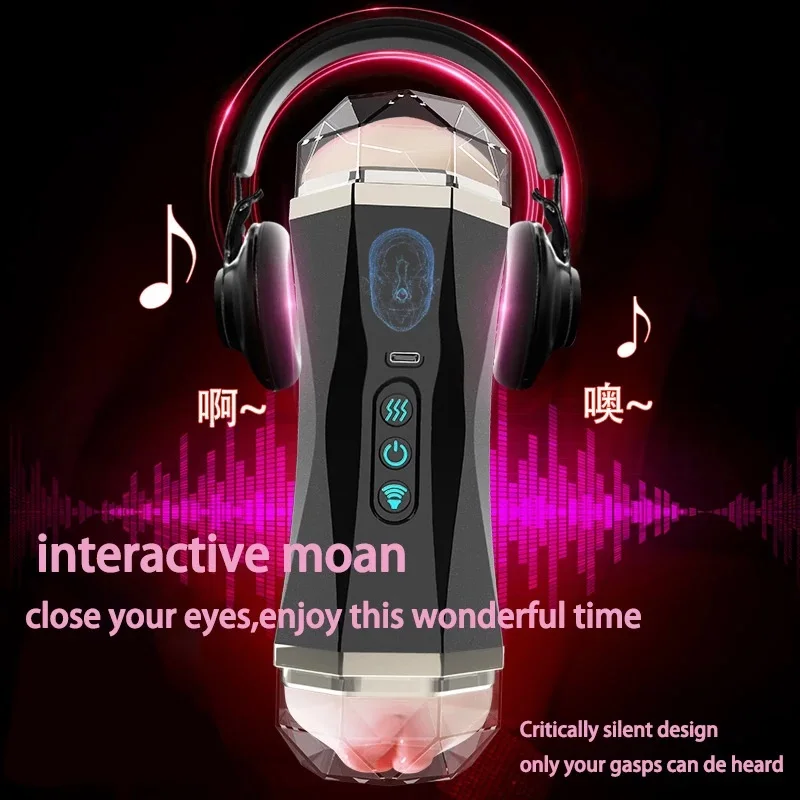 Automatic Sucking Male Blowjob Masturbation Equipment Pocket Pussy Machine Sex Toys Adult Goods for Men 남성 자동 자위기구 말하는섹스 남성자위컵