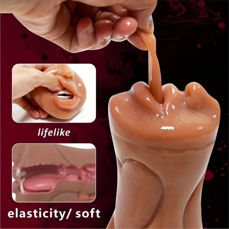 TPE Material Male Masturbator Cup 3D Realistic Double-headed Male Toy Mouth Tongue Texture Male Masturbator Tight Anus Sex Toy TPE Material Male Masturbator Cup 3D Realistic Double-headed Male Toy Mouth Tongue Texture Male Masturbator Tight Anus Sex Toy
