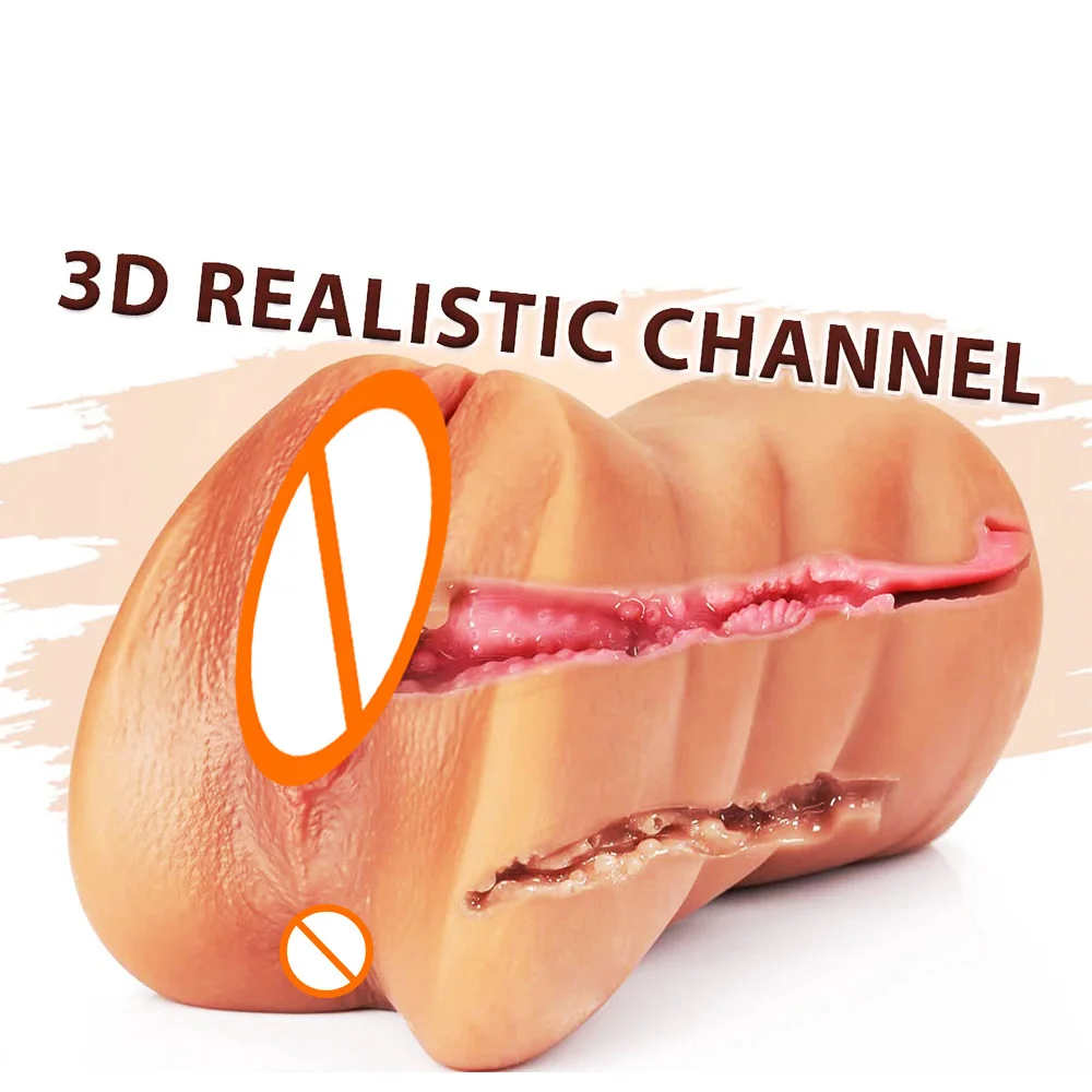 3in1 realistic mouth vagina anal plug male masturbator cup deep throat silicone dildo moves masturbation pleasure toys for men