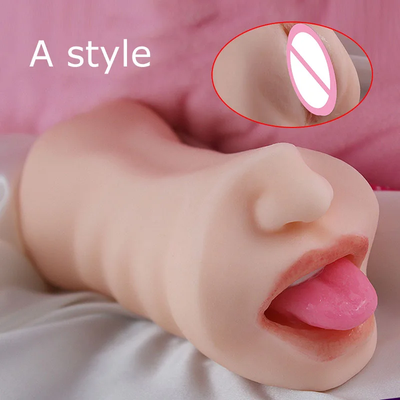 Mouth Blowjob Male Masturbator Deep Throat Masturbate Cup With Tongue Tooth Artificial Pocket Vagina Oral Sex Toya for Adult Men