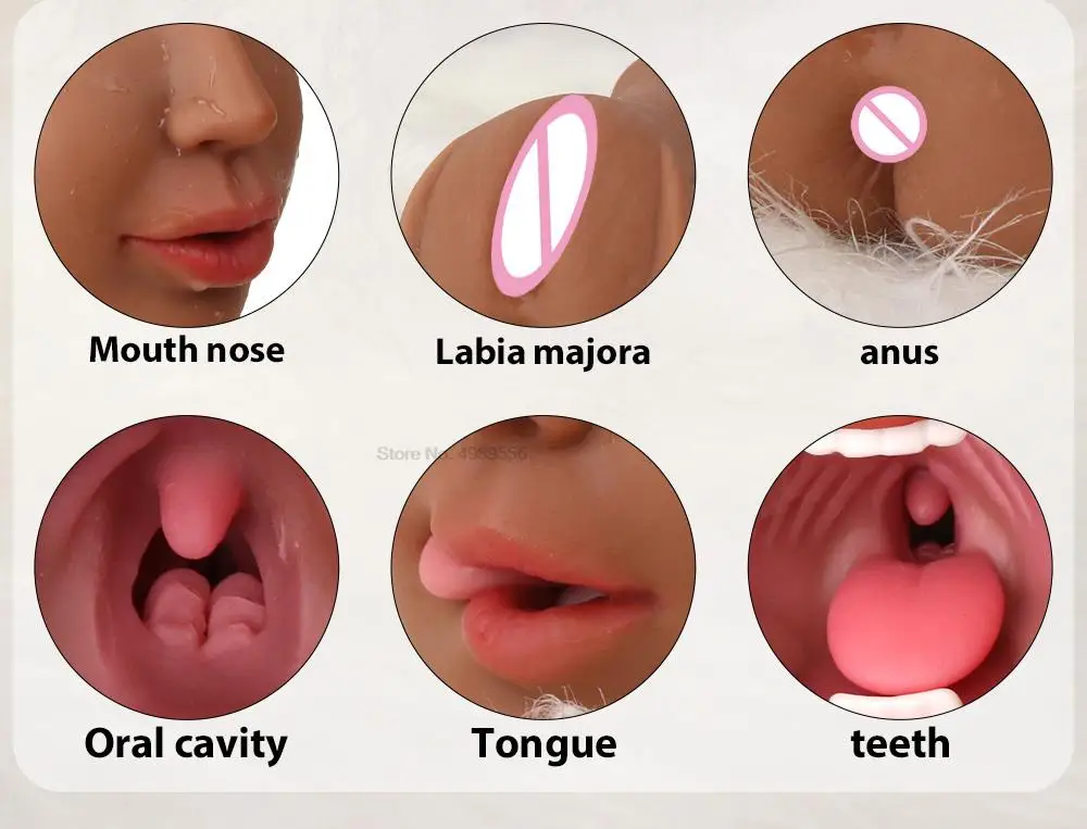 3 IN 1 Male Masturbator Silicone Vagina Real Pussy Open Mouth Teeth Realistic Sex Deep Sex Toys for Men Oral Masturbation Sextoy
