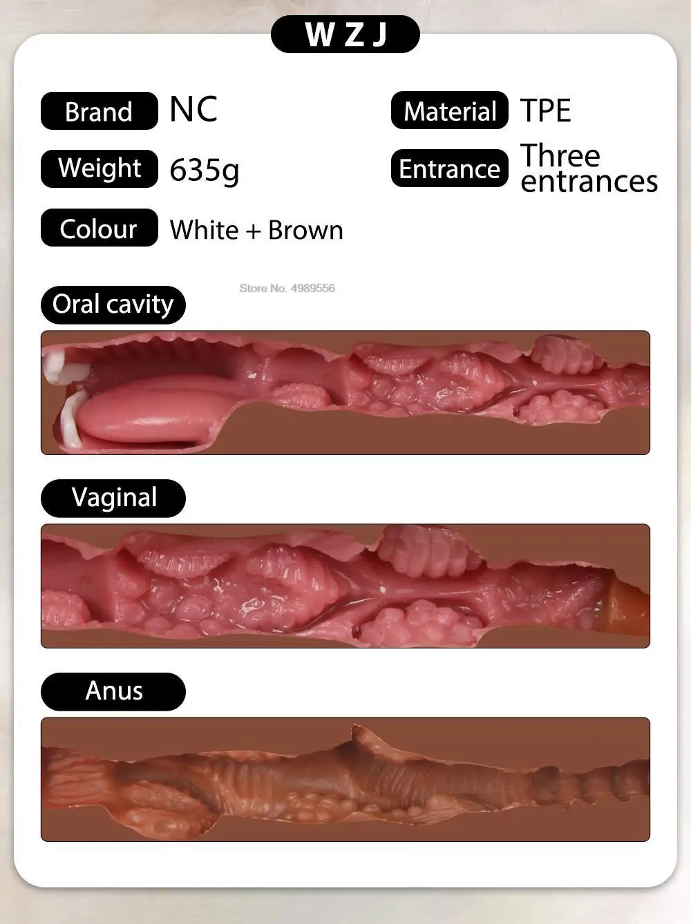 3 IN 1 Male Masturbator Silicone Vagina Real Pussy Open Mouth Teeth Realistic Sex Deep Sex Toys for Men Oral Masturbation Sextoy