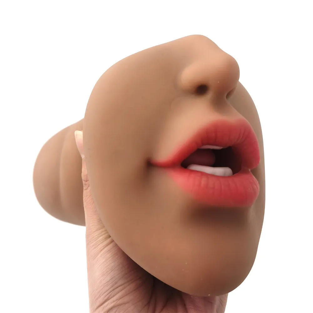 New 3D Mouth Blowjob Male Masturbator Real Deep Throat Oral Cup With Tongue Tooth Artificial Pocket Vagina Adult Sex Toy for Men