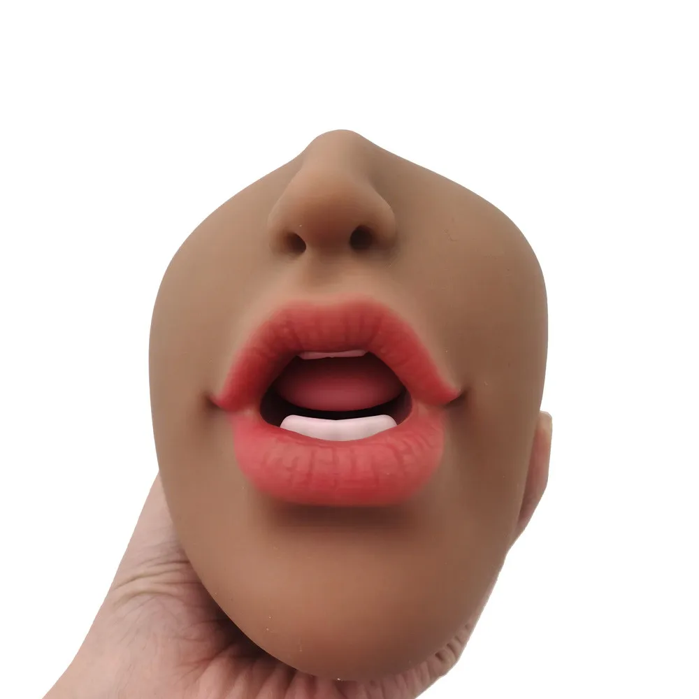 New 3D Mouth Blowjob Male Masturbator Real Deep Throat Oral Cup With Tongue Tooth Artificial Pocket Vagina Adult Sex Toy for Men