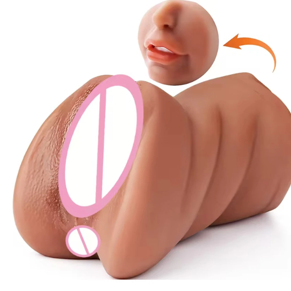 3 In 1 Masturbation for Men 3D Silicone Realistic Vagina Mouth Male Masturbation Toys Blowjob Realistic Rubber Vagina Sexy Toys