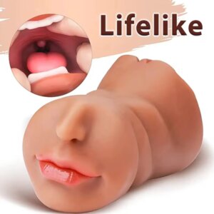3 In 1 Masturbation for Men 3D Silicone Realistic Vagina Mouth Male Masturbation Toys Blowjob Realistic Rubber Vagina Sexy Toys