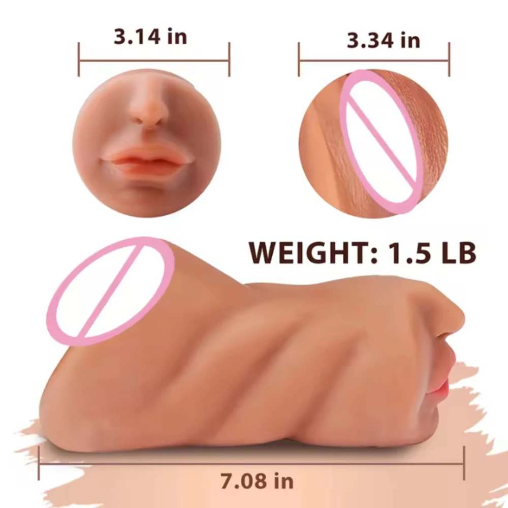 3 In 1 Masturbation for Men 3D Silicone Realistic Vagina Mouth Male Masturbation Toys Blowjob Realistic Rubber Vagina Sexy Toys